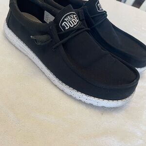 Hey Dude Men's Black and White Loafers